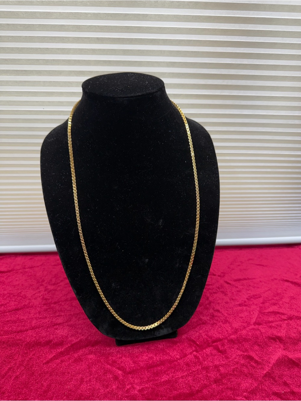Vintage Monet Box Chain Gold Tone Necklace 30 inch